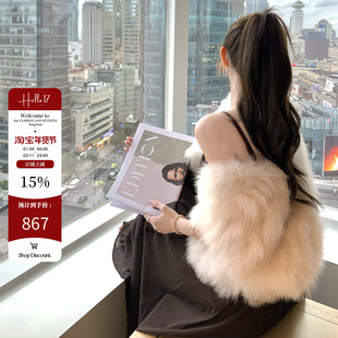 Hello17 【豪门千金】sagafurs黑标高级感狐狸毛皮草落肩马甲女冬