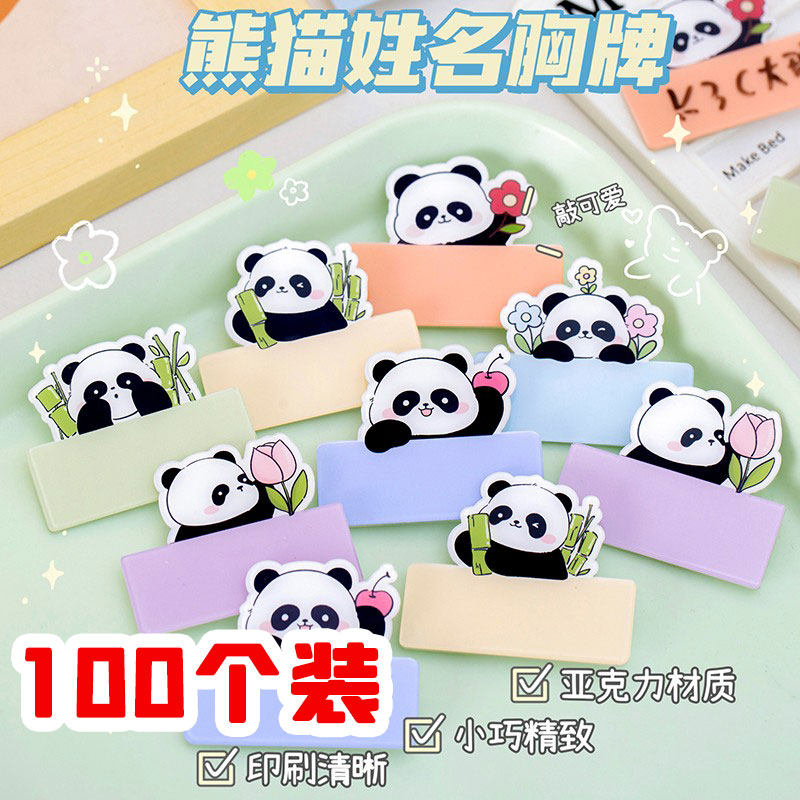 手写姓名牌亚克力胸针小礼品图片