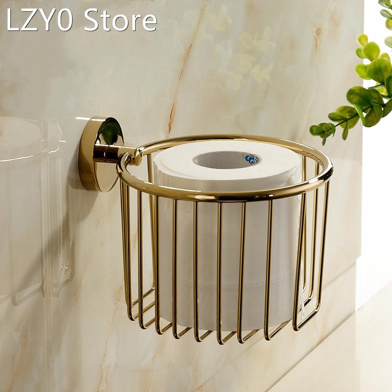 1 pcs Soild Brass Paper Towel Basket Roll Holder Toilet Euro