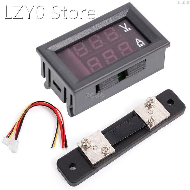 0-100V/50A Red Blue Digital Voltmeter Ammeter 2in1 DC Volt A