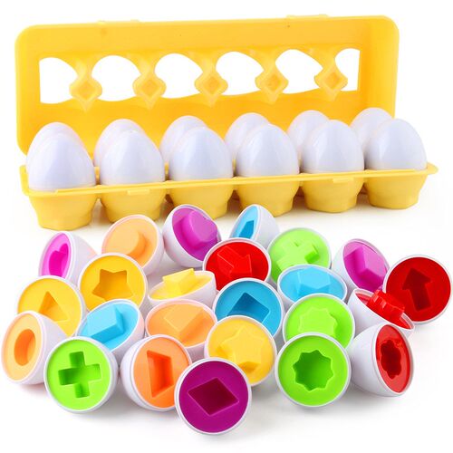 12Pcs Montessori Learning Education Math Toys Smart Eggs Pl