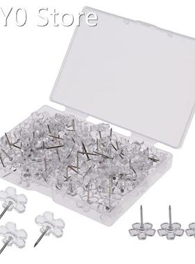 Pack of 100pcs Transparent Decorative Thumb Tacks Pushpins S
