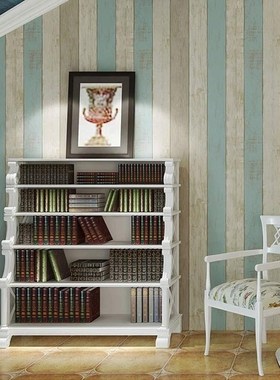 Mediterranean Style Imitation Wood Board Wood Grain Wallpape