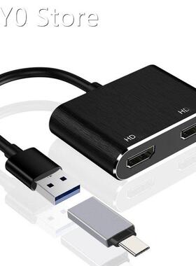 USB Docking Station USB C Hub USB 3.0 To Dual HDMI-compatibl