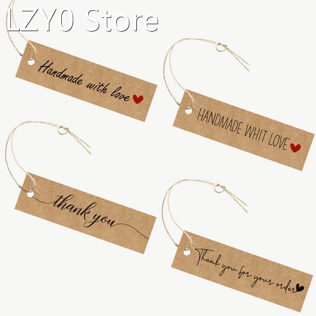 50PCS/Pack Rectangle Kraft Paper Tags 