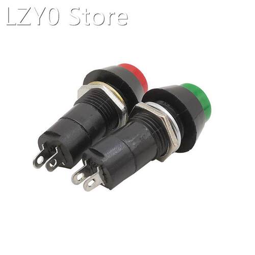 1Pcs Red Green Plastic 2 Pin PBS-11A Self-locking Switch Pus