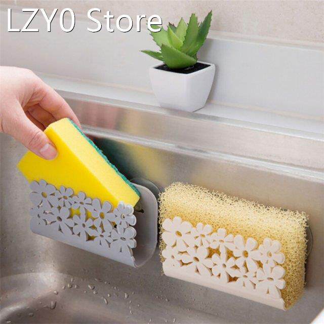 Kitchen Sink Suction Sponges Holder Wall Mounted Scrubbers S