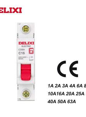 DELIXI CDB6i 1P Mini Circuit breaker 230/400V AC 1A 2A 3A 6