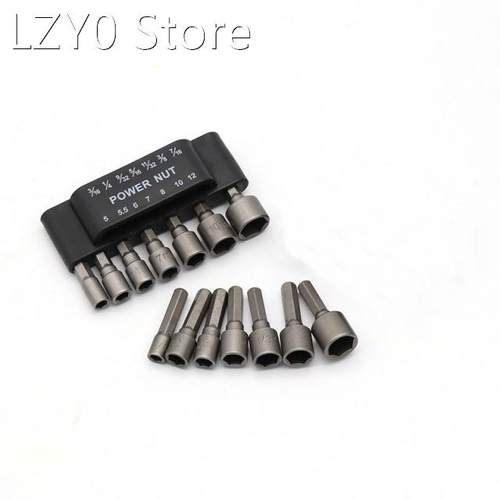 14PCS 5-13mm Wrench Socket Adapter Set 1/4 Inch Hex Shank Sc
