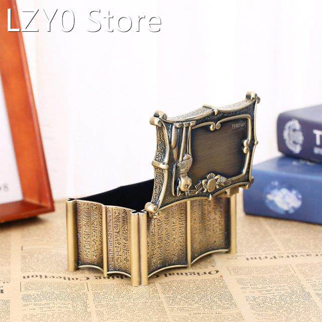 Vintage Egypt Bastet Cat Metal Anubis Jewelry Box Egyptian G