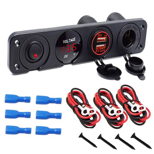 12V Charger Socket Power Outlet Voltmeter 12v  USB Charger