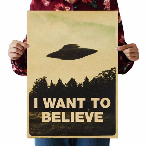 51.5x36cm Vintage Classic Movie The X-Files I Want To Believ