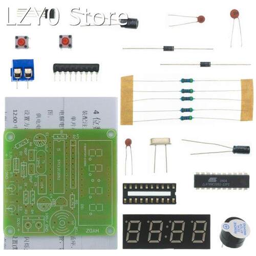 AT89C2051 Digital 4 Bits Electronic Clock Electronic Product