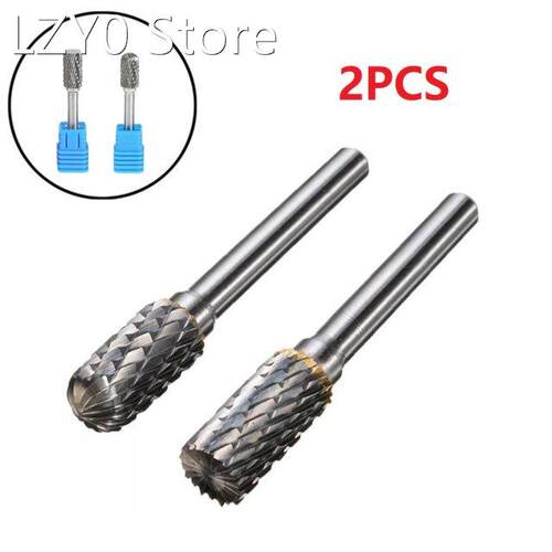 2pcs Tungsten Carbide Burr Rotary Files Grinding Head Double
