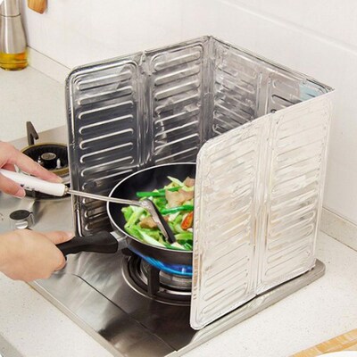 Aluminum Foil Kitchen Oil Baffle Foldable Plate Kitchen Fry