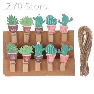 10pcs/lot Memo Paper Clips Cute Plant Wood Clip Set Sma