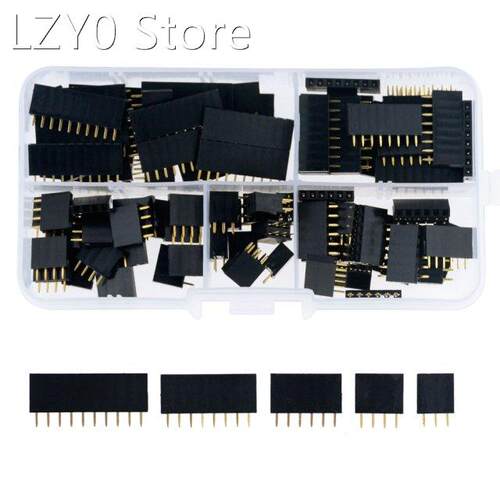 90PCS/Box 2.54mm Pitch Single Row Female 3-10P PCB Socket Bo