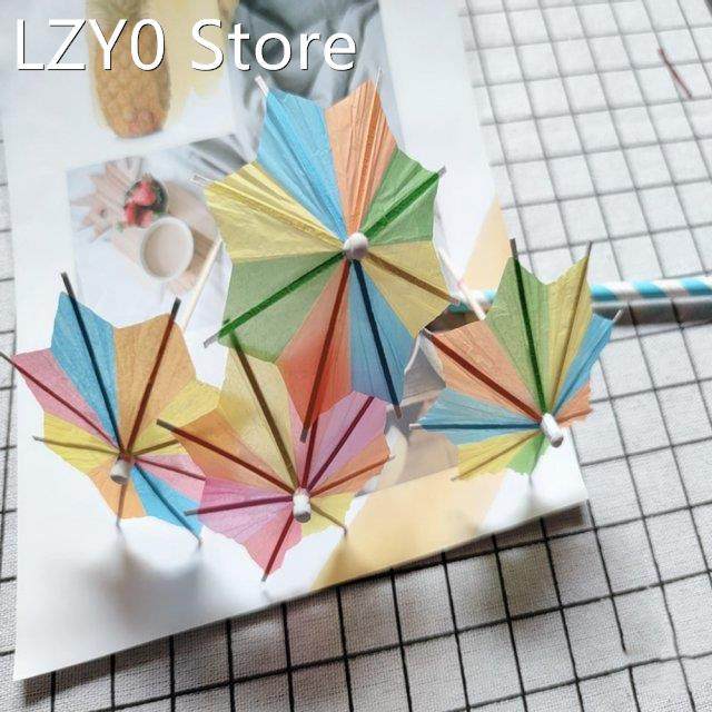 144pcs Cocktail Sticks Colorful Umbrella Cake Party Dri