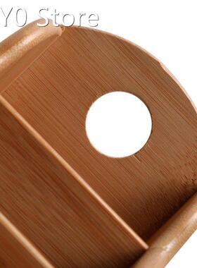 Tabletop Stationery Holder Box 3 Compartment Bamboo Pen Hold