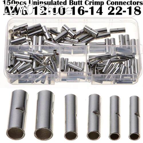 150pcs Naked Butt Connectors 0.5-1.5mm2/1.5-2.5mm2/4.0-6.0mm