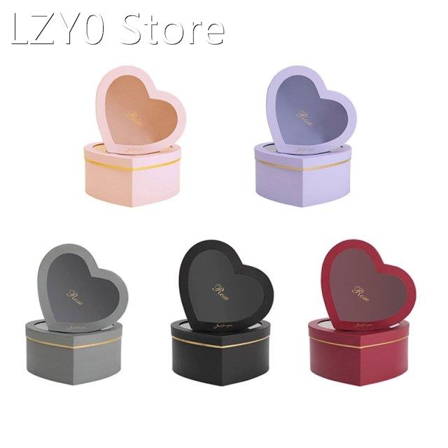 2022 New 2pcs Heart Shaped Flower Box Floral Gift Boxes with