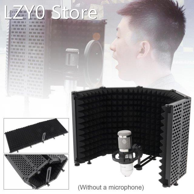 Plastic Microphone Isolation Shield 5-Panel Wind Screen 3/8&
