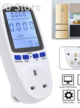 UK Plug Digital Voltage Wattmeter Power Consumption Watt Kwh