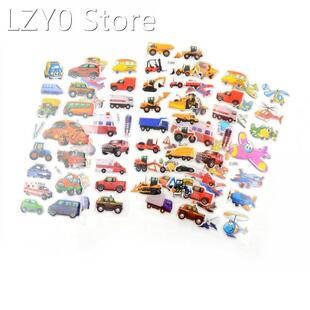 5Pcs 3D Cartoon Transport Cars Stickers Kids Classic Toys Bu