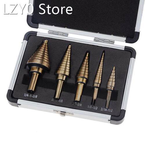 5PCS/BOX Step Drill Bit Set HSS Cobalt Multiple Hole 50 Size