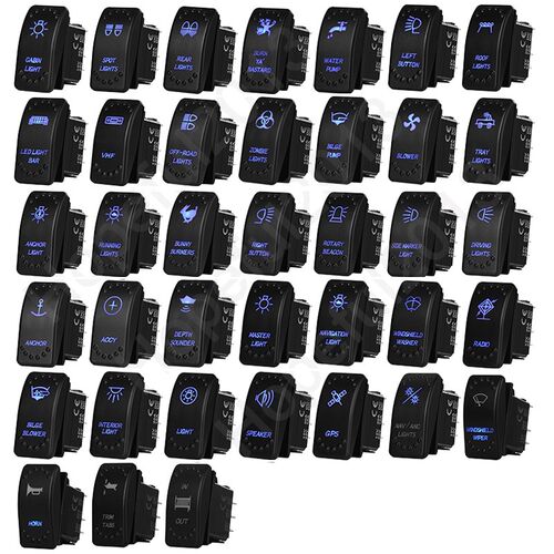 12V 20A /24V 10A Car Boat Blue Led SPST On Off , DPDT On Of