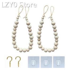 Curtain Rope Tie Wooden Beads Tieback Simple Wooden Beads Cu
