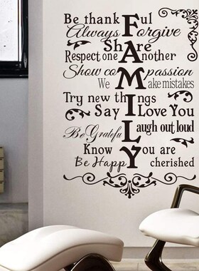 Family Wall er Quote Thankful Love Greateful Home Decor Be