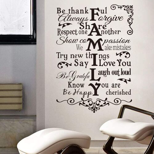 Family Wall er Quote Thankful Love Greateful Home Decor Be