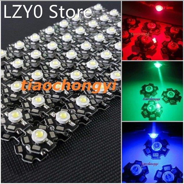 Hot 100 pcs 1W 3W High Power red green Blue Royal blue LED w