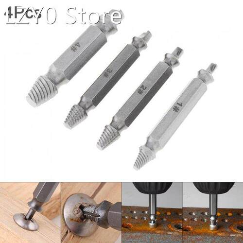 4pcs/lot S2 Alloy Steel Screw Extractor Drill Bit Tools with