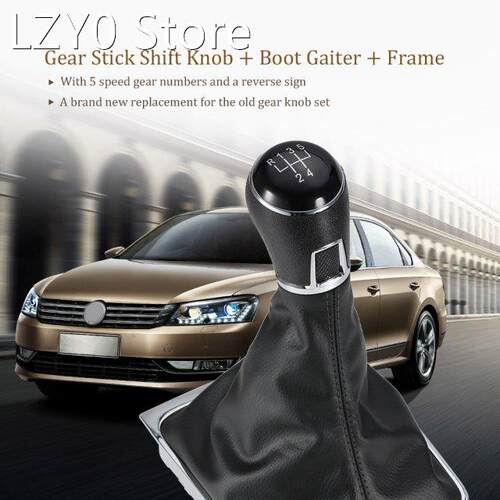 6 Speed Gear Shift Knob Leather Boot for VW Passat B7