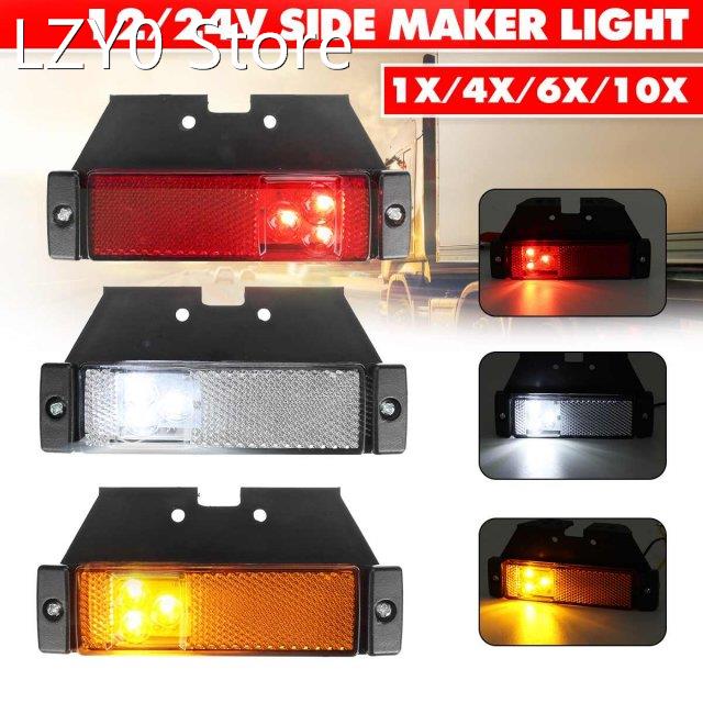 2/4/6/8/10pcs 12V 24V 3 LED Car Truck Side Marker Lights Sid