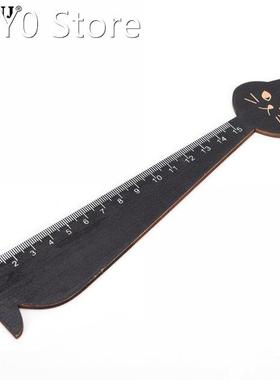 2pcs/1pc 15cm Lovely Cat Shape Ruler Cute Wood Animal Straig