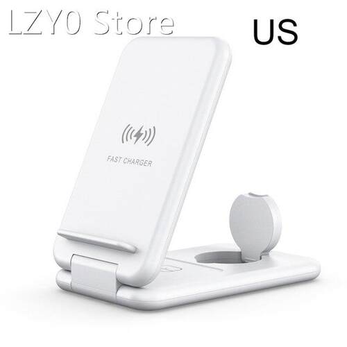 Foldable Three In One Wireless Charger 15W Mobile Phone Hold