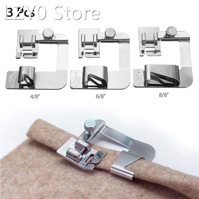 3Pcs/Set Home Sewing Machine Foot Presser Rolled Hem Feet fo
