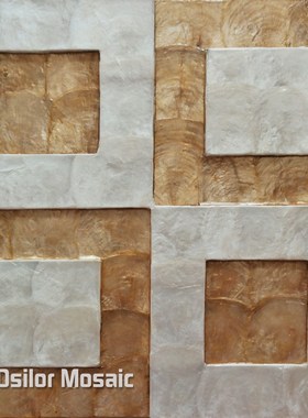 Natural golden and white color handcrafted capiz shell tile