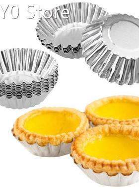 10Pcs Silver Aluminum Cupcake Egg Tart Mold Cookie Pudding M