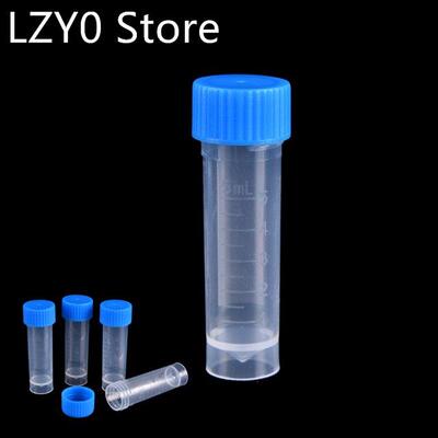 20pcs x 5ml Chemistry Plastic Test Tubes Vials Seal Caps Pac