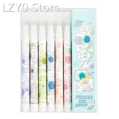 2 Colors Marker Pens Set Dual Tip Colored Artist Markers Pro
