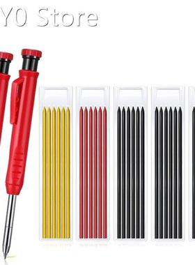 2 Pcs Solid Carpenter Pencil for Construction with 31 Refill