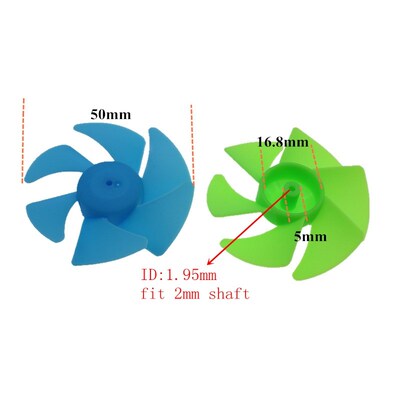 2PC 50mm Turbofan Six-blade propeller Model making fit 2mm s