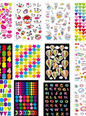5/10pcs Children Diary Stickers Alphabet Letter Heart Numbe