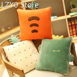 Two-in-one pillow nap blanket Dual-purpose Plush Throw Pillo