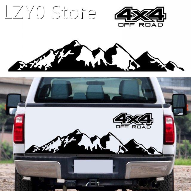 Car Stickers 4X4 Off Road(44*17cm)+Mountain Graphic Decal(15