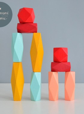 Creative Montessori Toy For Baby Kids Wood Toy Rainbow Ston